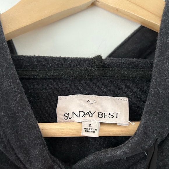 Sunday Best Raglan Hoodie GUC Heather Black Size S - Picture 3 of 4